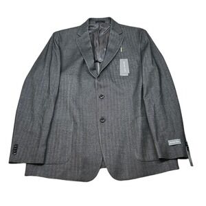 Michael Kors Herringbone Sport Coat Mens 46R 46 Charcoal‎ Gray Stretch $2956
